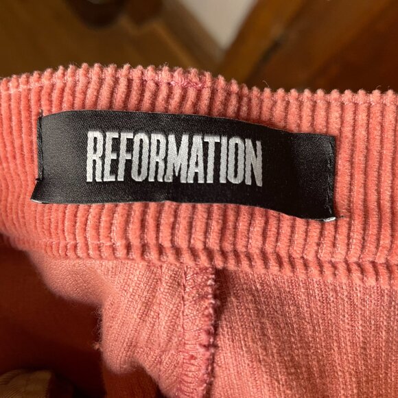 Reformation Dillon Corduroy Flare Pants Pink 27 - Picture 5 of 11